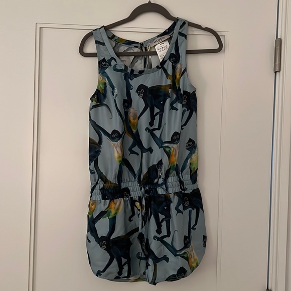 Valentino monkey print silk romper